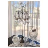 S3 - CANDELABRA, HURRICANE LAMP, ROSE BOWL VASE