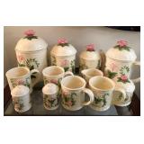 S3 - VINTAGE CERAMIC CANISTERS, TEA SET, S&P SET