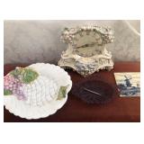 S3 - VINTAGE MANTLE CLOCK, PLATTER, TILE (F45)