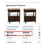 43 - NEW WMC BROWN KITCHEN CART