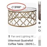 19 - ROUND GLASS-TOP COFFEE TABLE