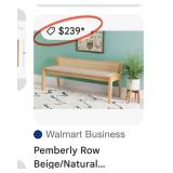 43 - NEW WMC NATURAL CANE BENCH