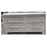 11 - COASTAL WICKER DOUBLE DRESSER
