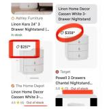 43 - NEW WMC POWELL THREE-DRAWER NIGHTSTAND