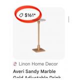 43 - NEW WMC SANDY MARBLE GOLD TONE DRINK TABLE
