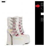 DOLLS KILL PLATFORM BOOTS SIZE 9M (L162)