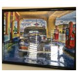 J3 - VINTAGE GAS STATION PUZZLE FRAMED (R227)