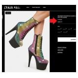 J3 - DOLLS KILL RAINBOW RHINESTONE BOOTS (L195)