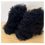 J3 - BLACK TULLE BOOTIES SIZE 9 (L104)