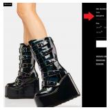J3 - CLUB EXX BLACK PLATFORM BOOTS SIZE 10M (R53)