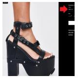 J3 - PAIR OF BLACK PLATFORM SANDALS (L236)
