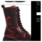 J3 - CLUB EXX RED SEQUIN BOOTS (R211)