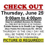 AUCTION PICK UP DAY & HOURS