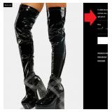 J3 - PAIR OF BLACK PLATFORM BOOTS SIZE 8 (R48)