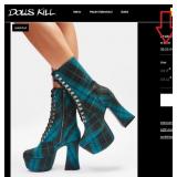 J3 - PAIR OF DOLLS KILL BLACK PLATFORM BOOTS (L171