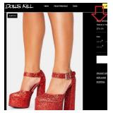 J3 - PAIR OF RED PLANTFORM SHOES (L222)