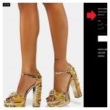 J3 - PAIR OF JEWELED PLATFORM SHOES (L194)