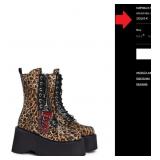 J3 - ANIMAL PRINT PLATFORM BOOTS SIZE 9M (L106)