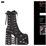 DOLLS KILL BLACK PLATFORM BOOTS & CARGO PANTS (R69
