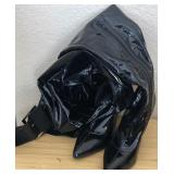 J3 - PAIR OF BLACK PATENT BOOTS (L145)