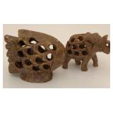 J3 - CARVED SOAPSTONE FISH & ELEPHANT (R236)