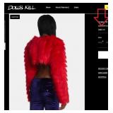 DOLLS KILL FAUX FUR NECK SHRUG JACKET SZ S (L135)