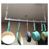 J3 - HANGING POT RACK WITH COOKWARE (K3)