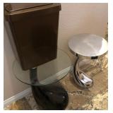 J3 - TWO SIDE TABLES, TRASH CAN (H5)