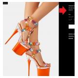 J3 - PAIR OF RHINESTONE PLATFORM SHOES (L198)