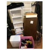 J3 - SHOE STORAGE, HANGERS, BINS/BOXES W/CONTENTS