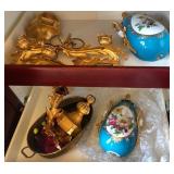 N3 - VINTAGE LAMP PARTS & BRASS-TONE TUB (F83)