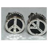 STERLING SILVER JOHN HARDY PEACE SYMBOL EARRINGS