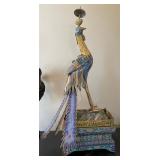 11 - CHINESE COPPER CLOISONNE PEACOCK 36'T