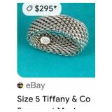 STERLING SILVER TIFFANY&CO SOMERSET MESH RING