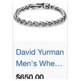 STERLING SILVER/14K WHEAT CHAIN BRACELET