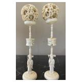 11 -VINTAGE CHINESE CANTON CARVED PUZZLE BALLS