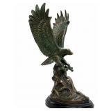 11 - VINTAGE BRONZE EAGLE SCULPTURE 10'T (B7)