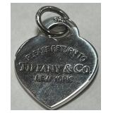 STERLING SILVER TIFFANY& CO  HEART TAG PENDANT