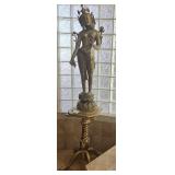 N3 - DEITY SCULPTURE ON DECORATIVE PEDESTAL