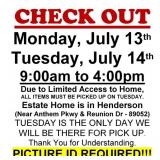 AUCTION PICK UP DAYS & HOURS