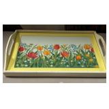 K - FLORAL PAINTED SERVING TRAY (P15)