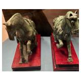 K - PAIR OF TEMPLE HORSE BOOKENDS (P70)