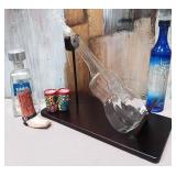 N - DECCANTER, BOTTLES, SHOT GLASSES (D23)