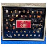 11 - OLYMPIC GAMES SPONSOR PIN SET FRAMED (D202)