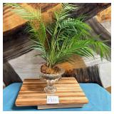 K - FAUX PALM IN PLANTER, CUTTING BOARD (P121)