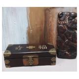 11 - VINTAGE BALINESE WOOD CARVING & JEWELRY BOX