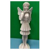 11 - ELEGANT MARBLE ANGEL GARDEN STATUE
