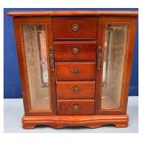 N - ELEGANT WOOD JEWELRY ARMOIRE CABINET