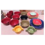 11 - COLORFUL DINNERWARE SERVING SET