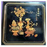11 - ORIENTAL LACQUER DECORATIVE WALL PANEL